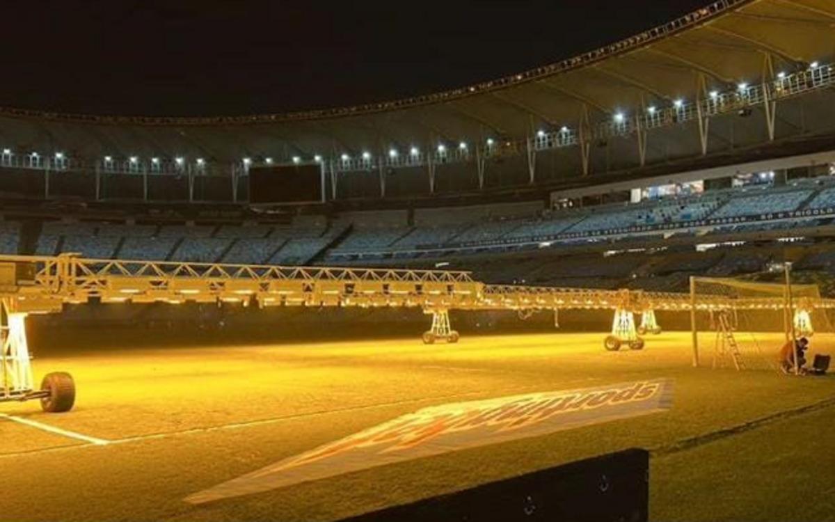 Gramado do Maracanã passa por reparos intensos antes de Flamengo e Estudiantes